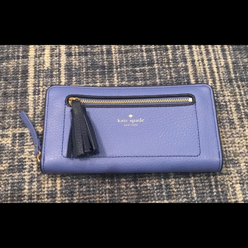 Kate Spade leather zip around tassel wallet